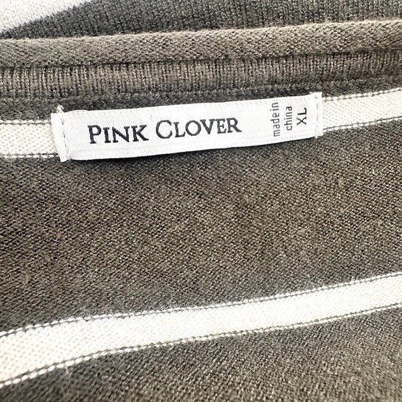 Pink Clover Stitch Fix Valencia Curved Hem‎ Sweater Green Striped Size Xlarge - Picture 5 of 7